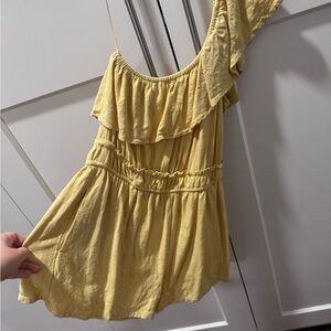 Apricot Lane Mustard One-Shoulder Dress